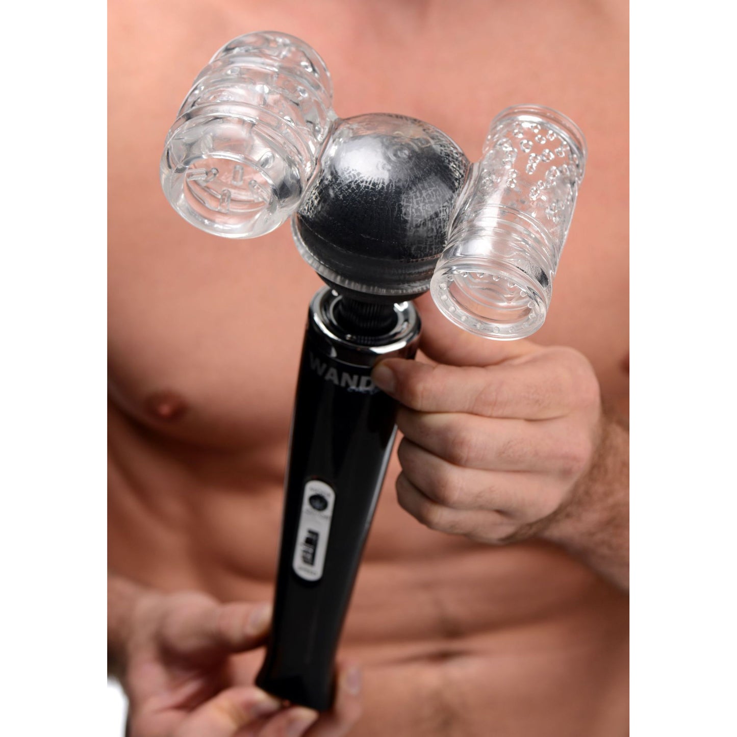 Twin Turbo Strokers 2 In 1 Wand Attachment For Men