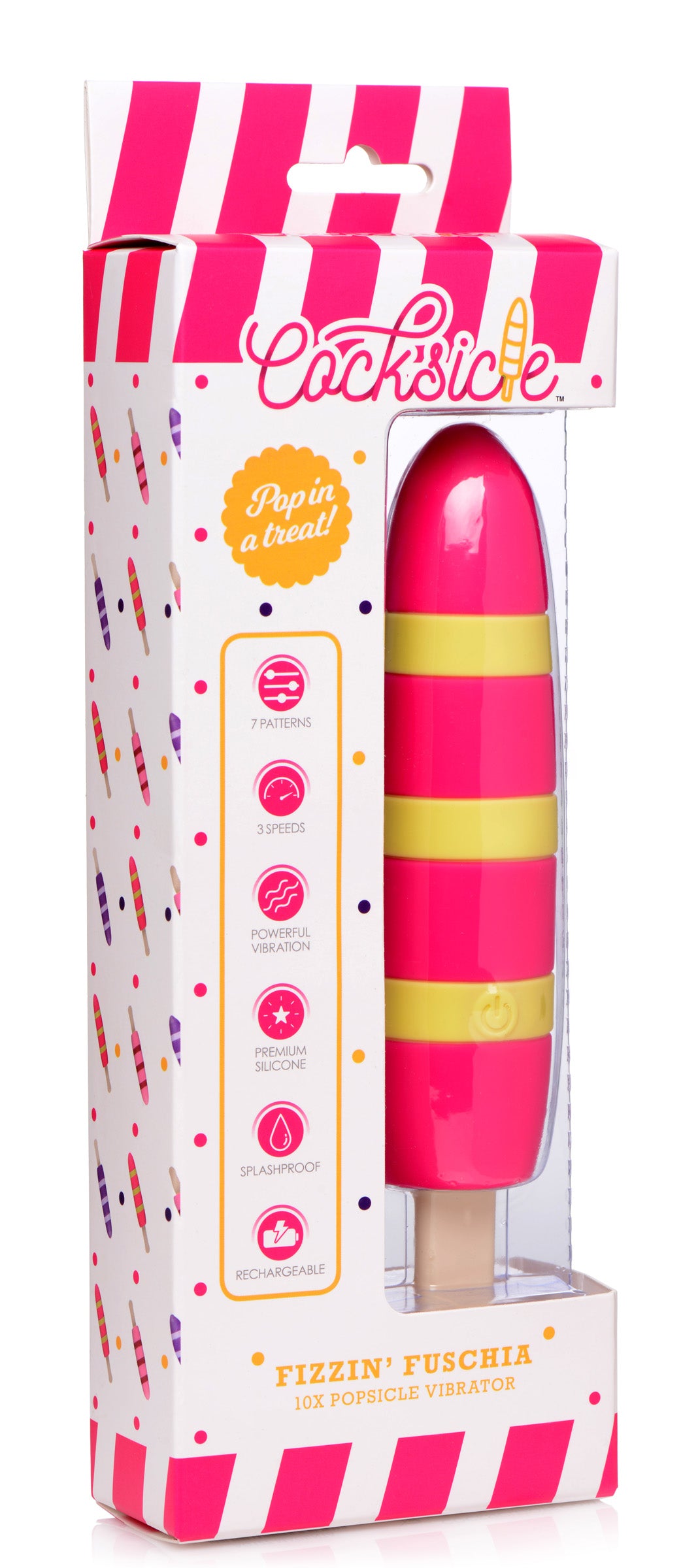 Fizzin 10x Popsicle Silicone Rechargeable Vibrator