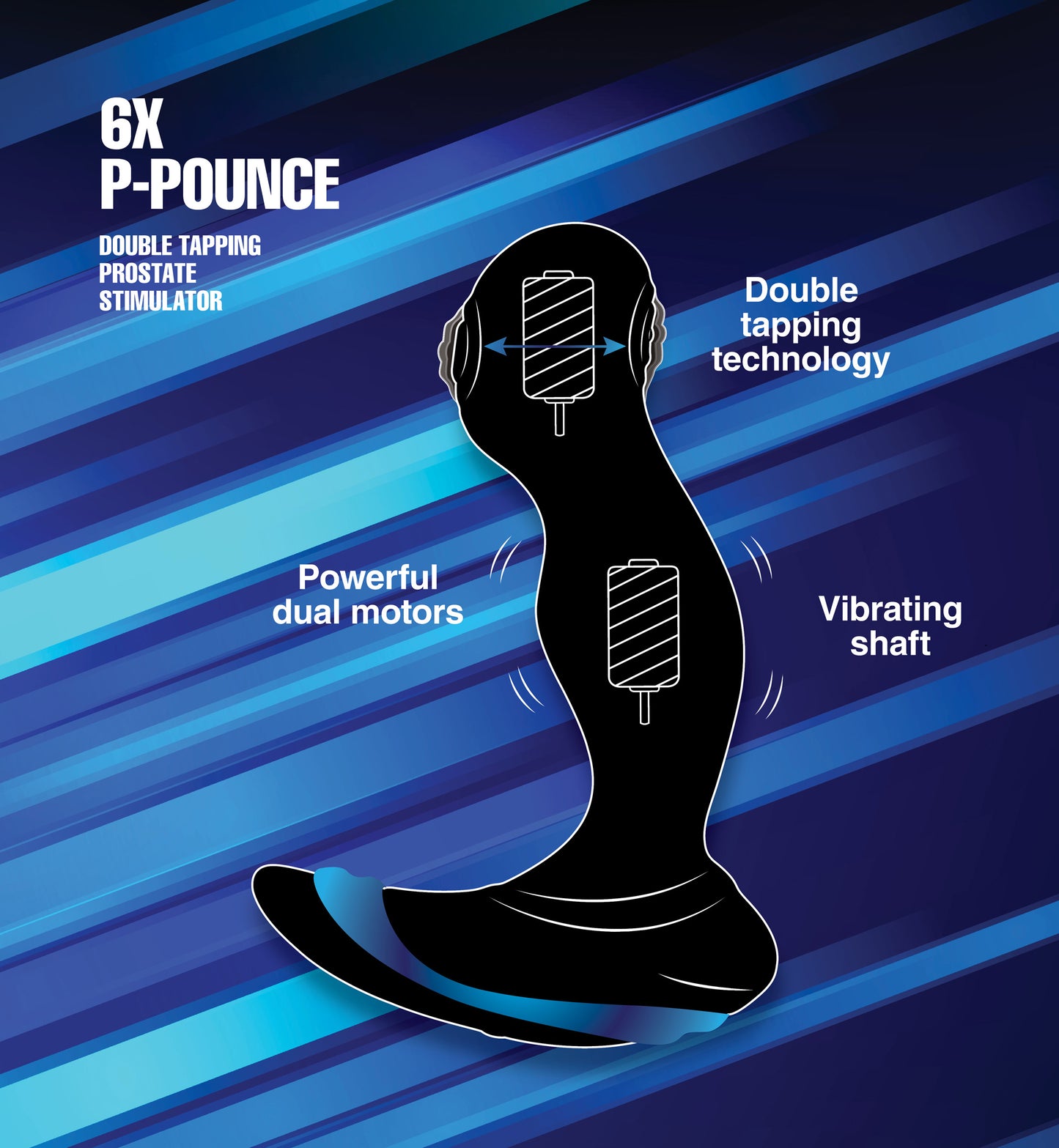 6x P-pounce Double Tapping Prostate Stimulator