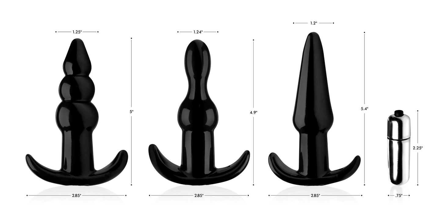 Thrill Trio Anal Plug Set - Black