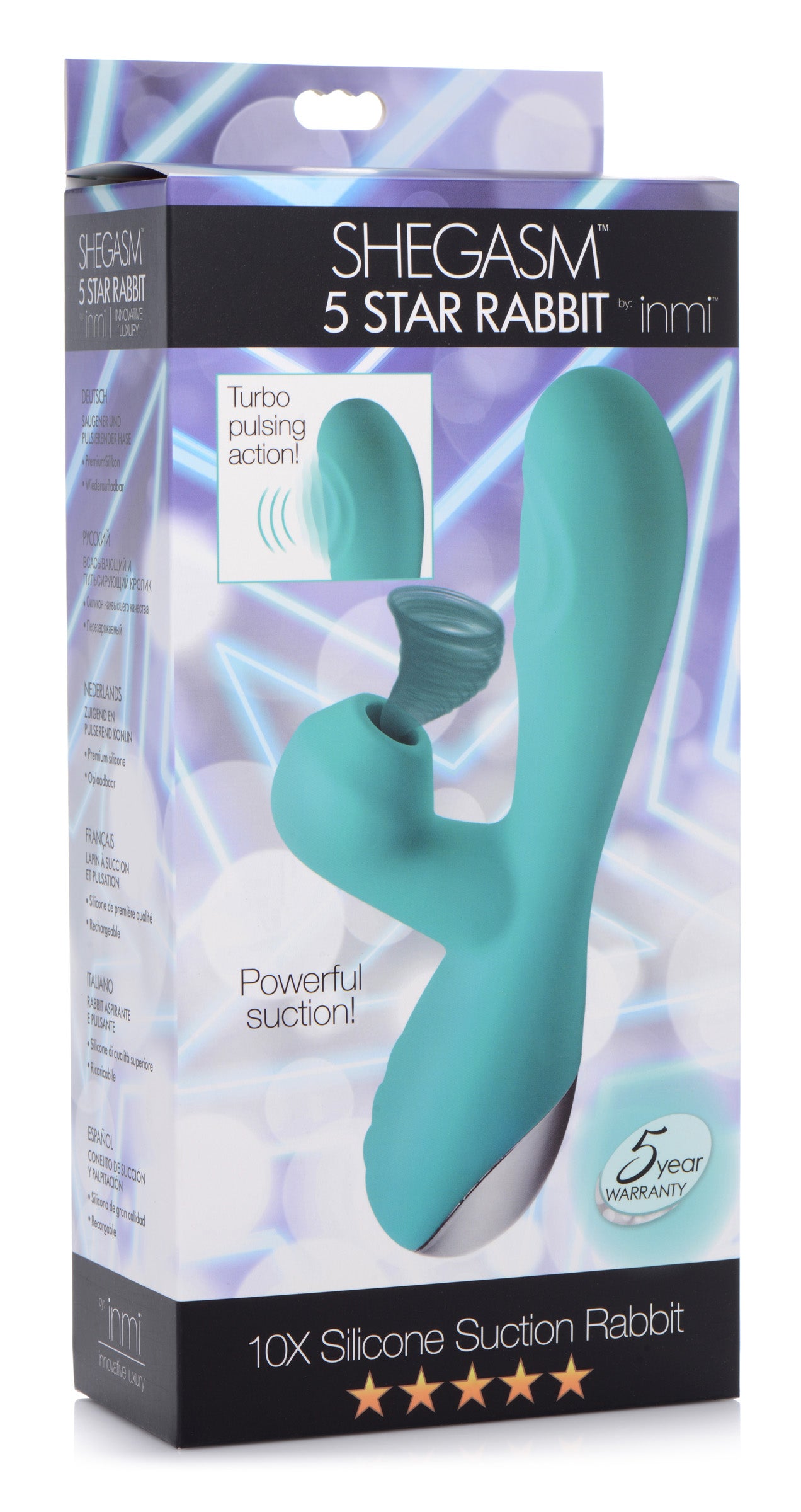 10x Silicone Suction Rabbit Vibrator - Teal