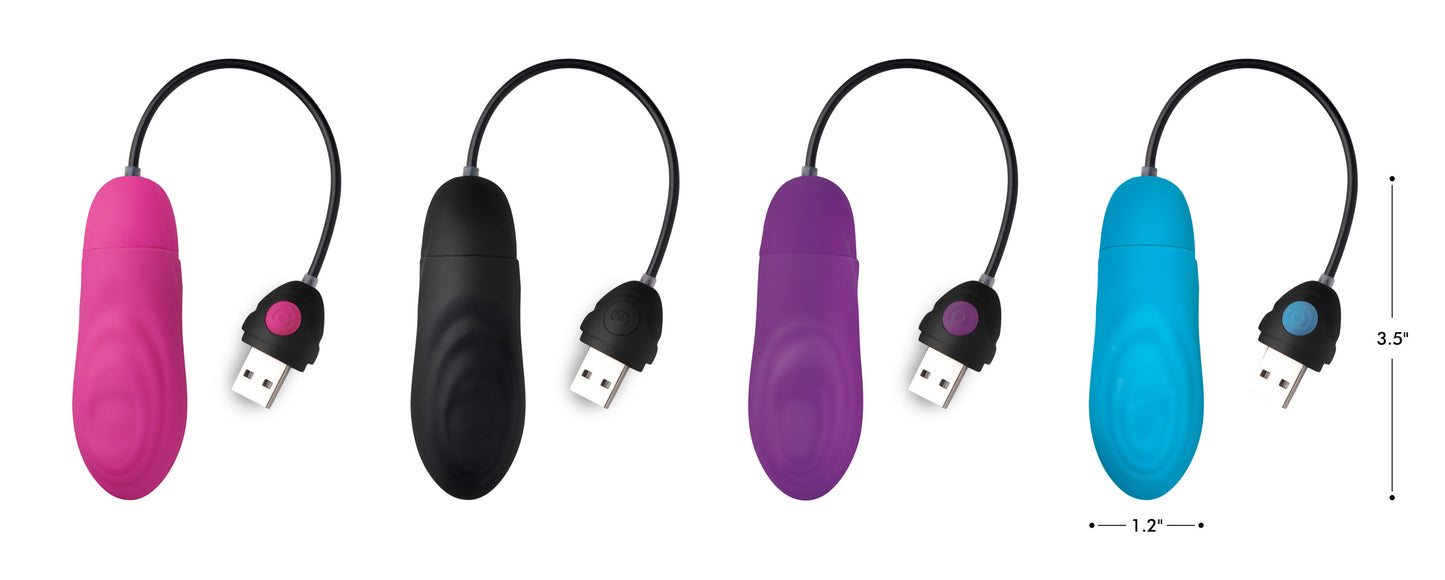 7x Pulsing Rechargeable Silicone Vibrator - Black