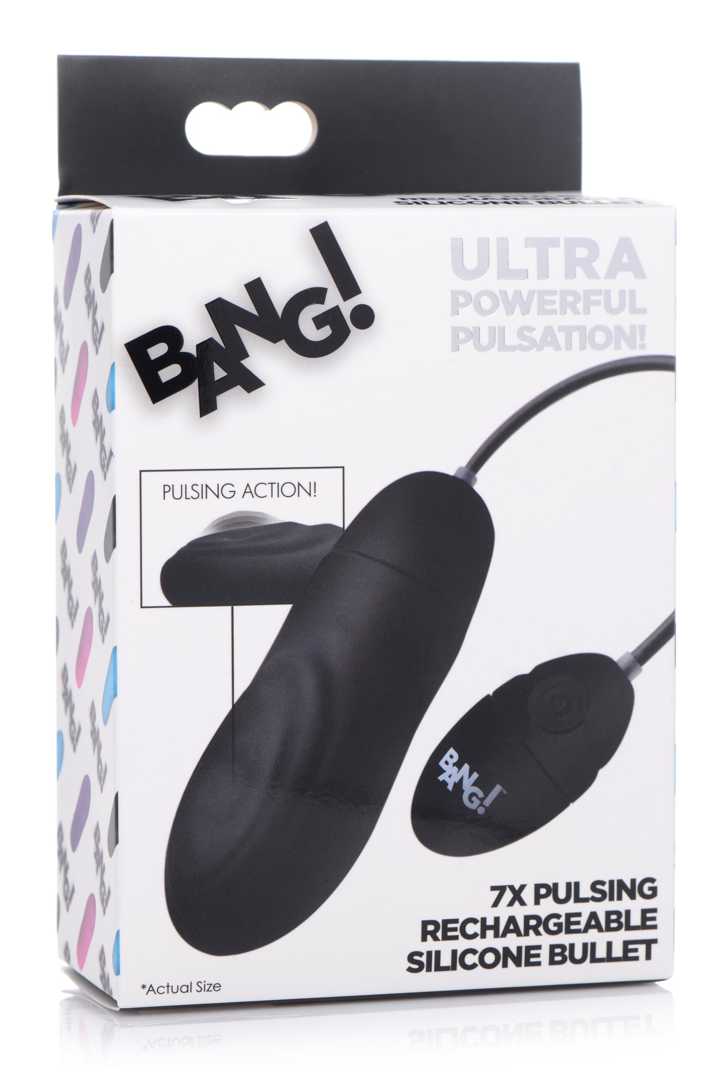 7x Pulsing Rechargeable Silicone Vibrator - Black