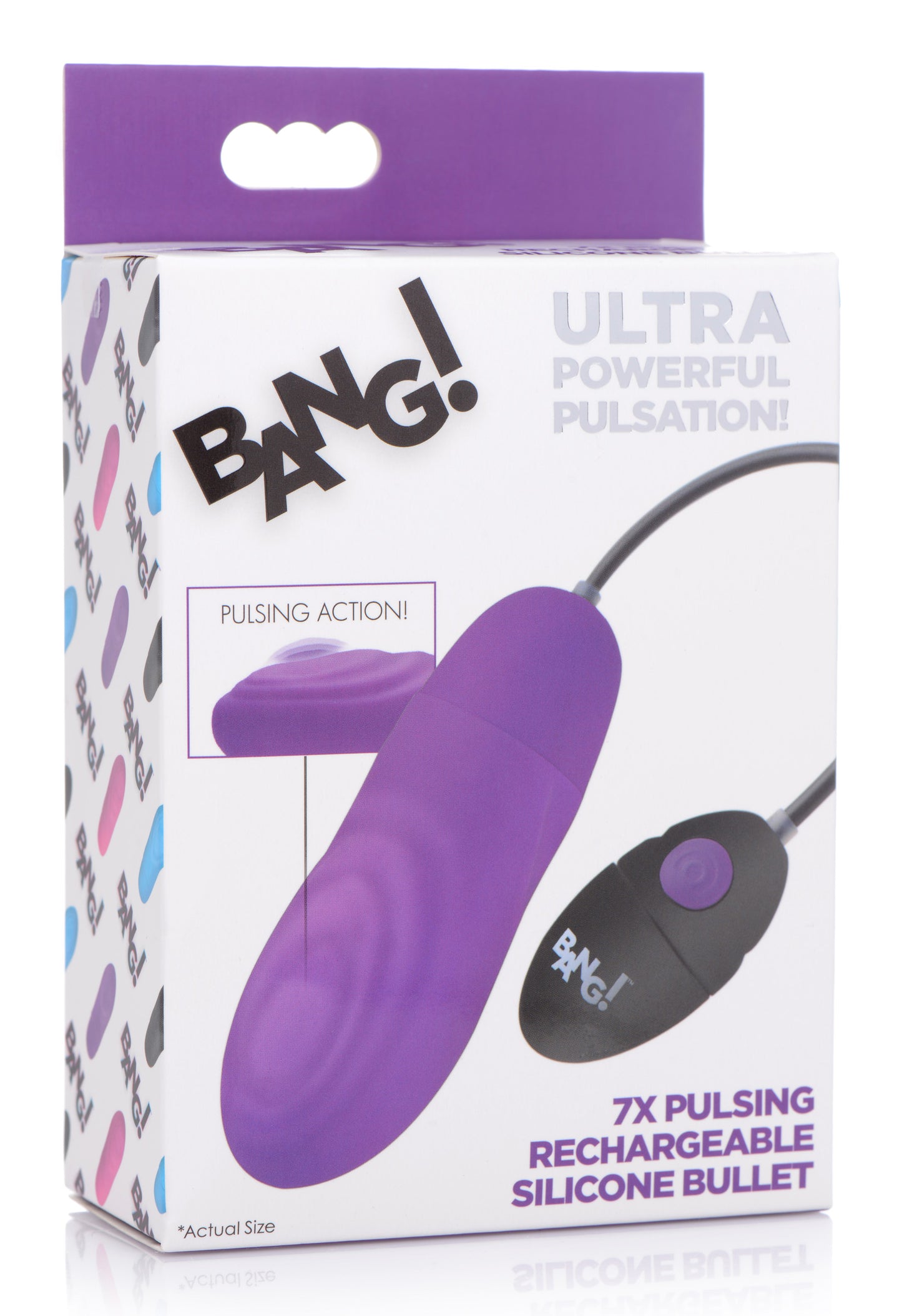 7x Pulsing Rechargeable Silicone Vibrator - Purple