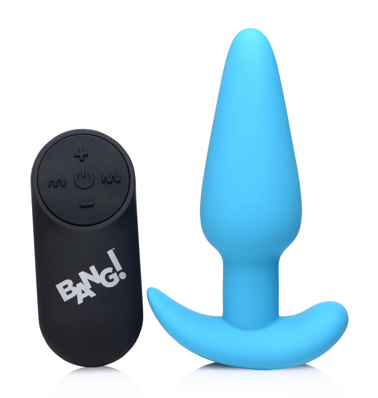 Remote Control 21x Vibrating Silicone Butt Plug - Blue