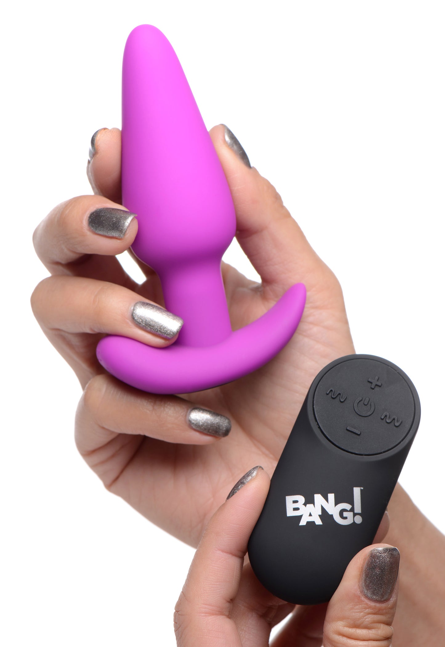 Remote Control 21x Vibrating Silicone Butt Plug - Purple