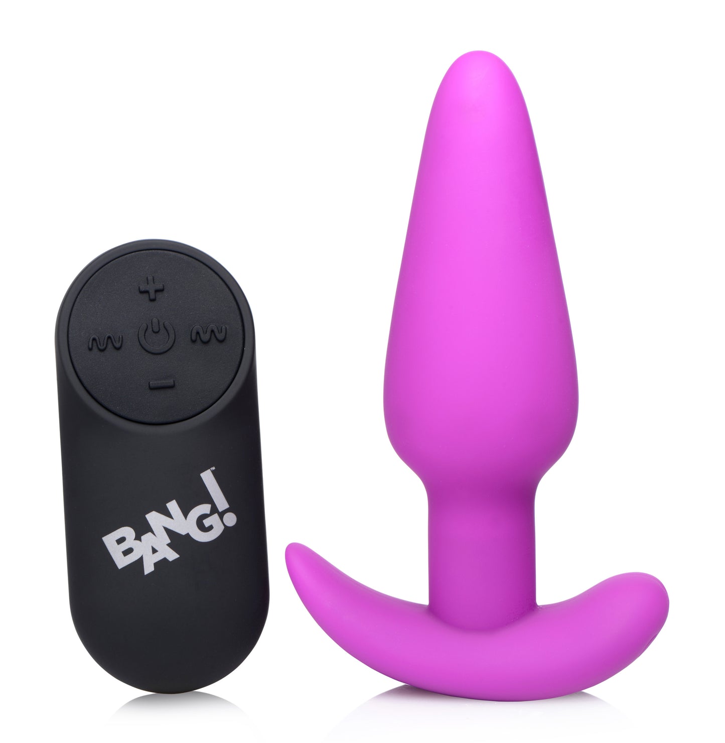 Remote Control 21x Vibrating Silicone Butt Plug - Purple