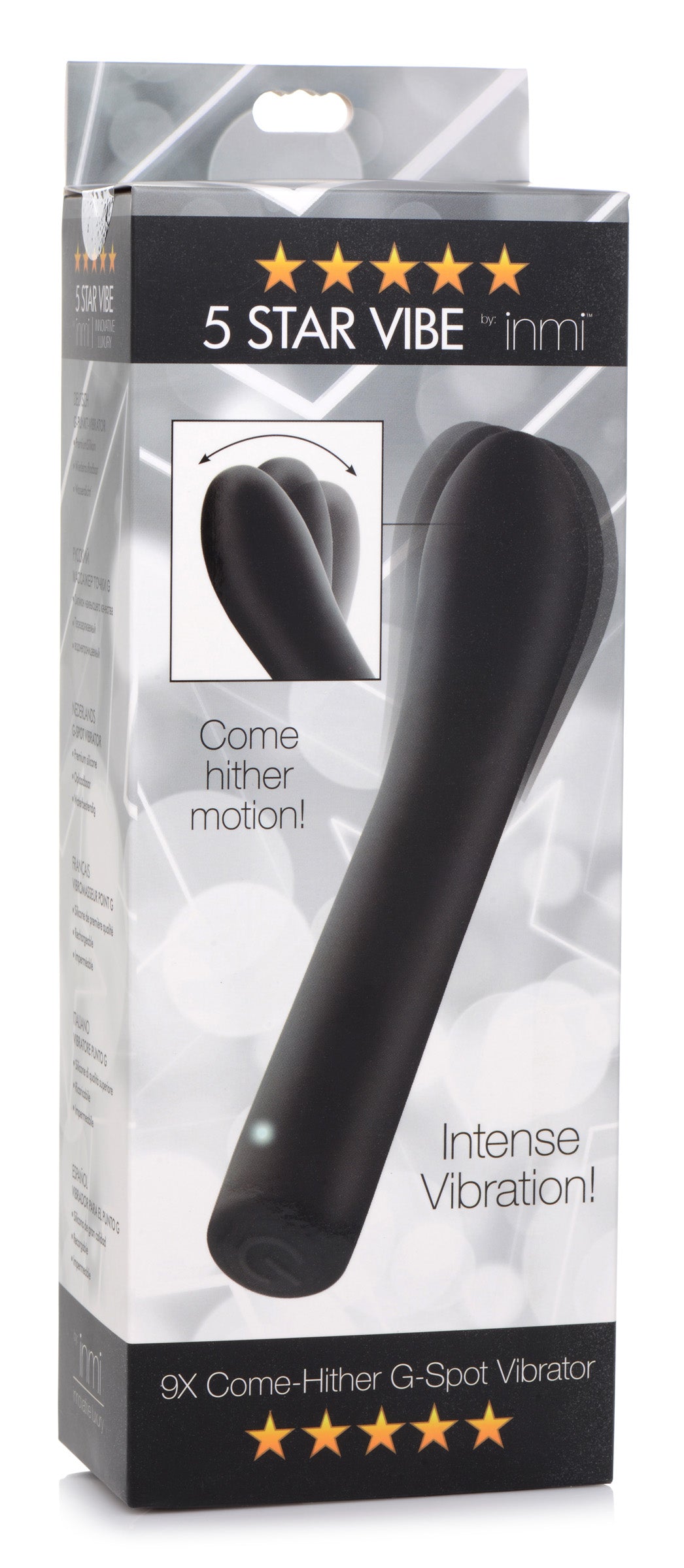 5 Star 9x Come-hither G-spot Silicone Vibrator - Black