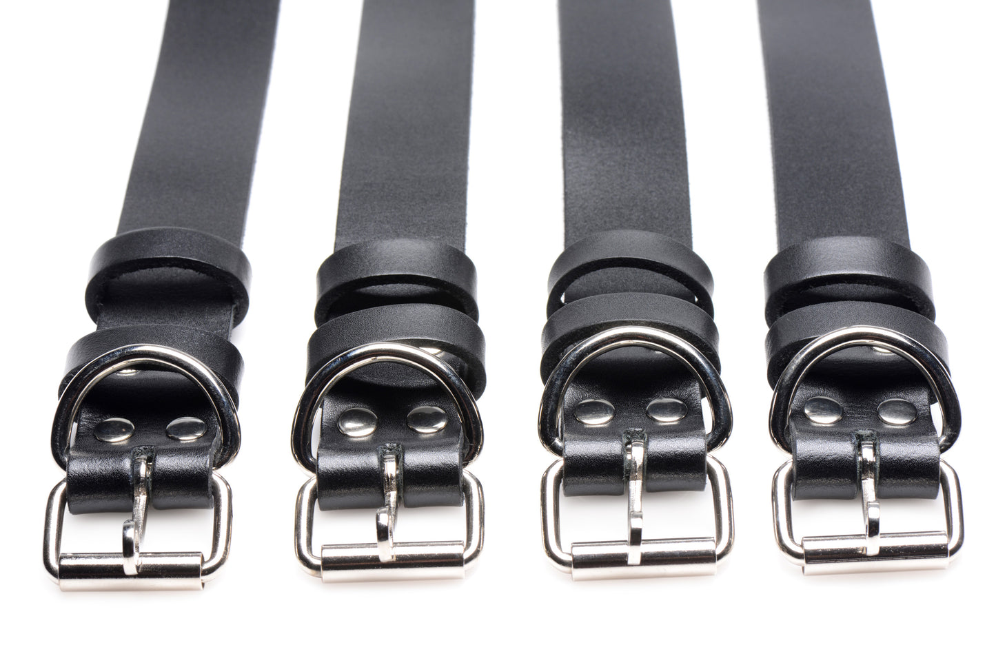 4 Pack Leather Locking Bondage Straps