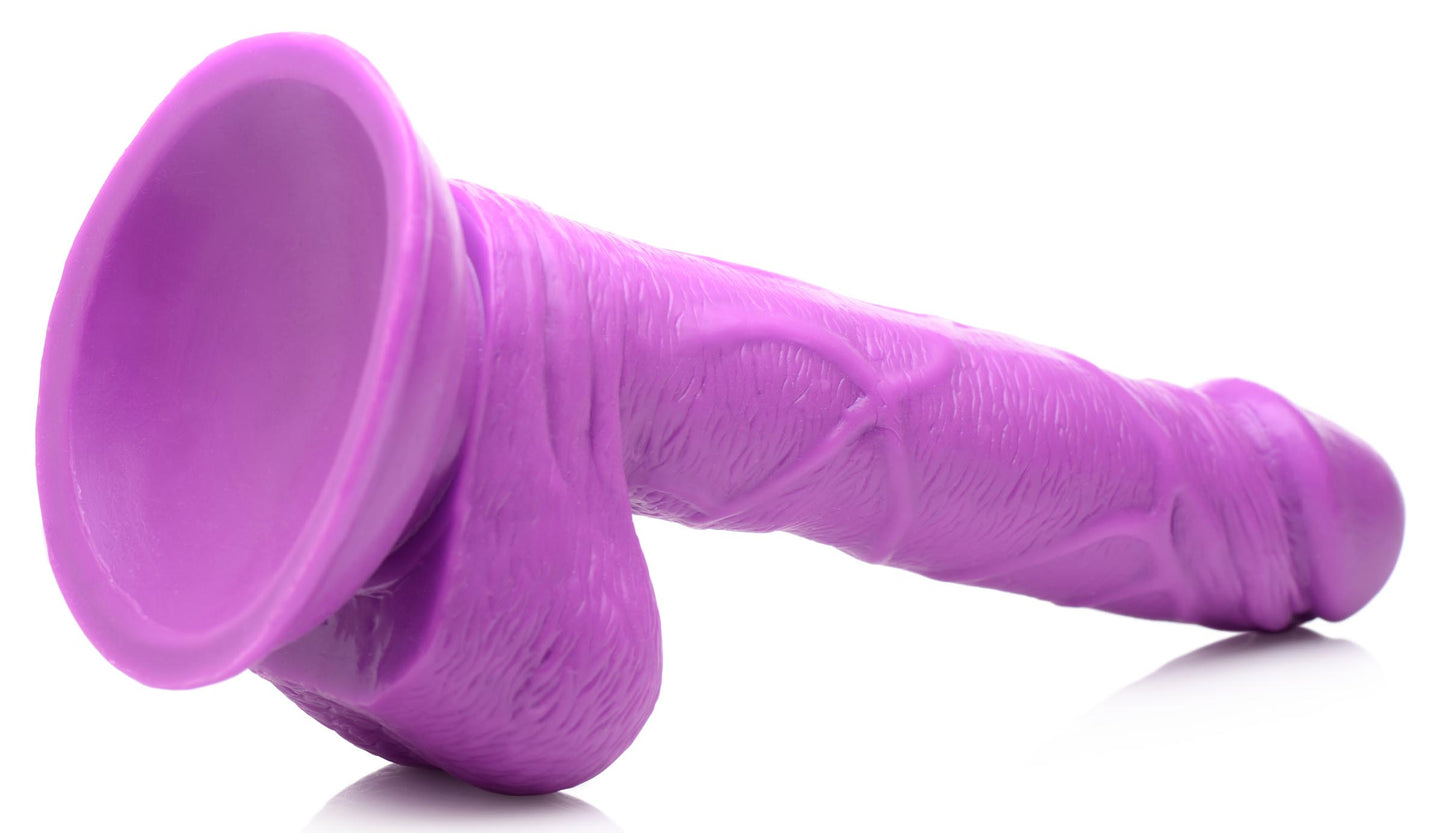 6.5 Inch Dildo With Balls - Purple