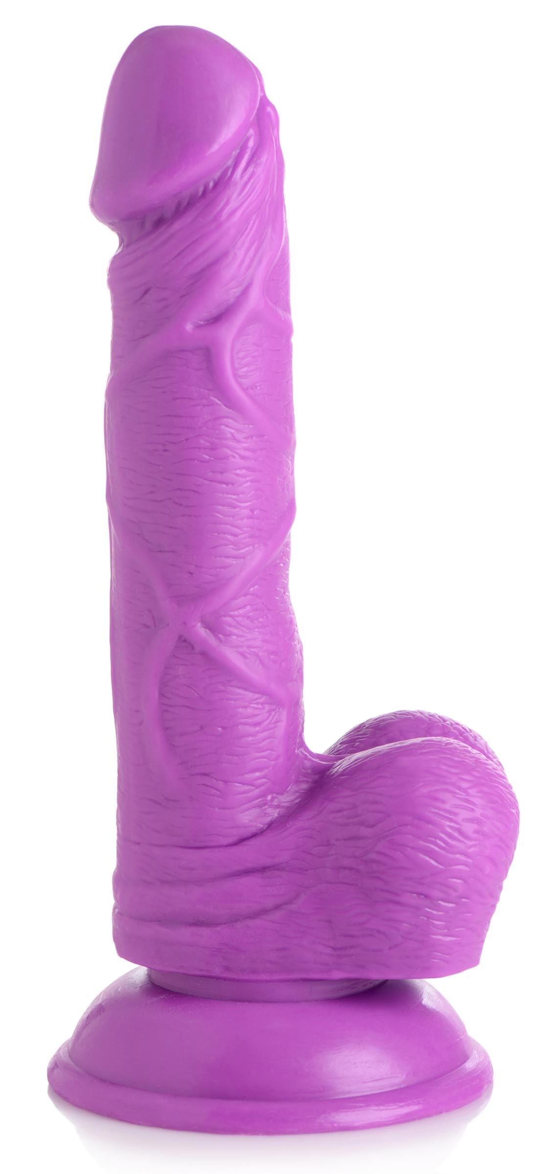 6.5 Inch Dildo With Balls - Purple