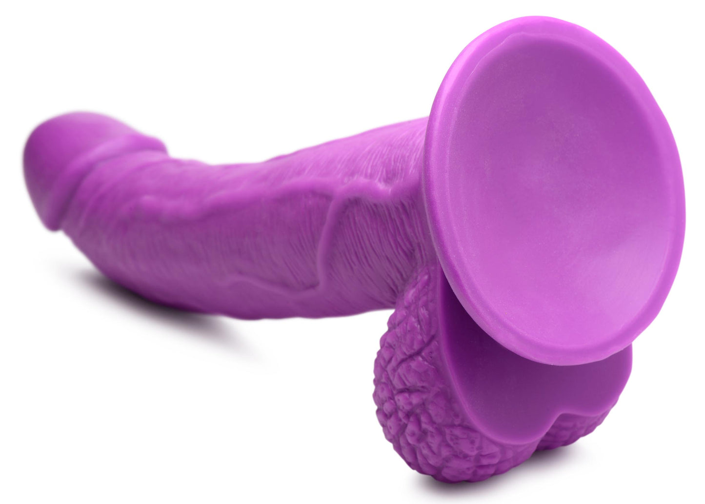 7.5 Inch Dildo With Balls - Purple