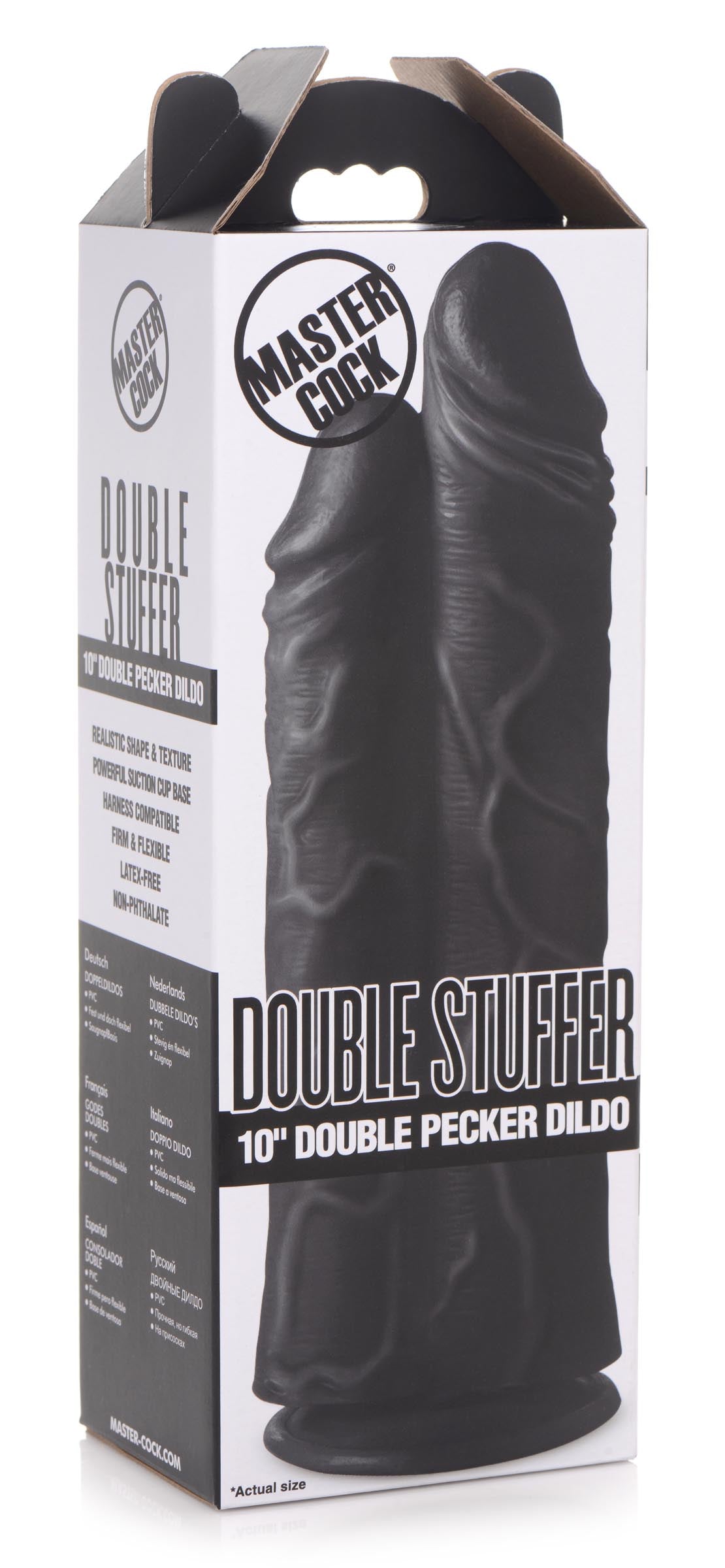 Double Stuffer 10 Inch Dildo - Black