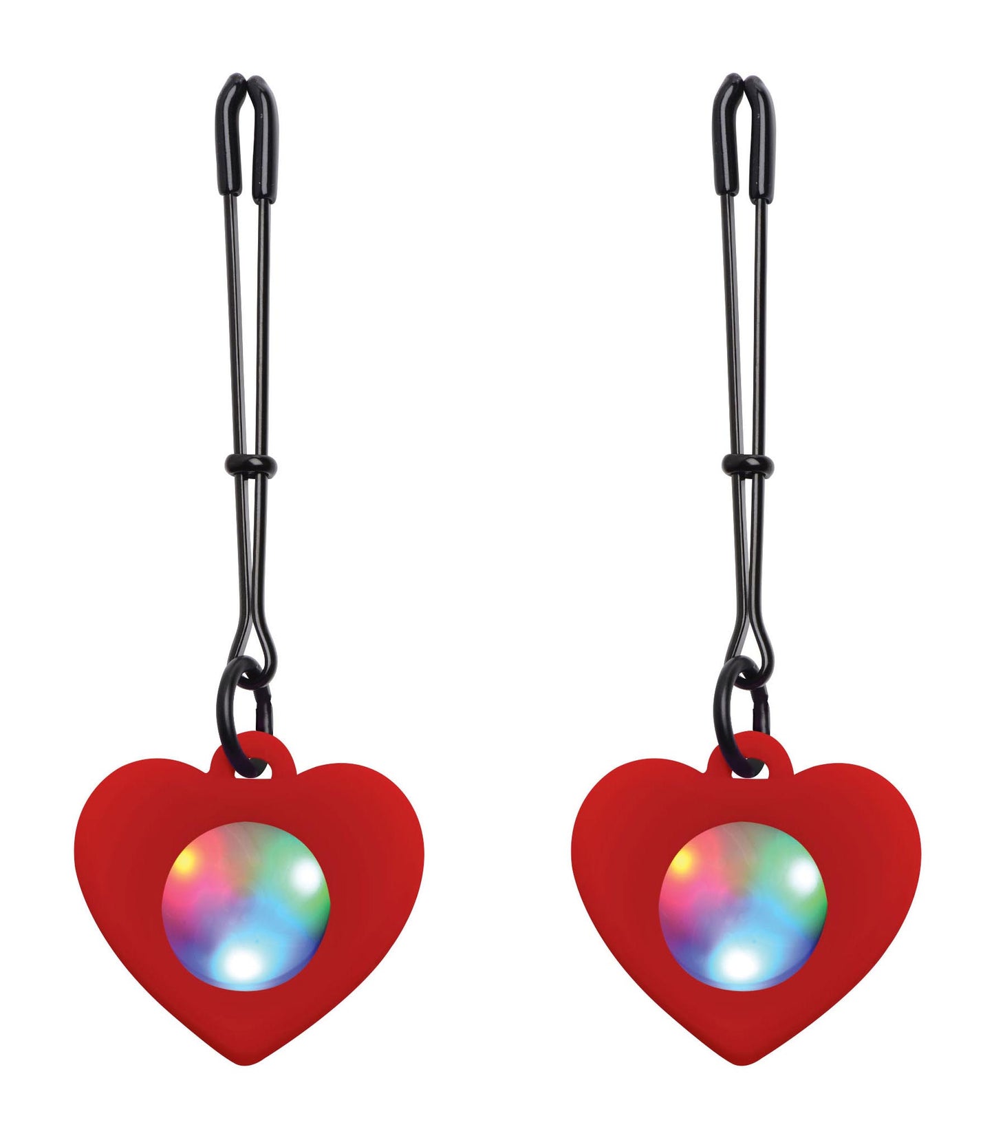 Silicone Light Up Heart Tweezer Nipple Clamps