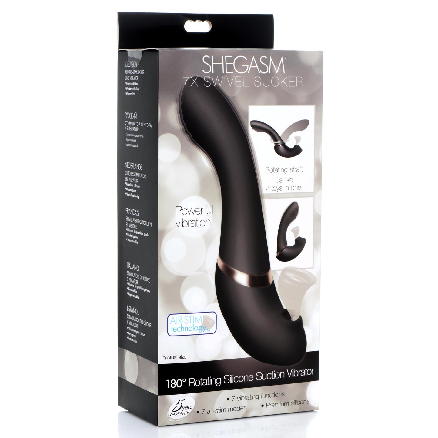 7x Swivel Sucker 180 Rotating Silicone Suction Vibrator