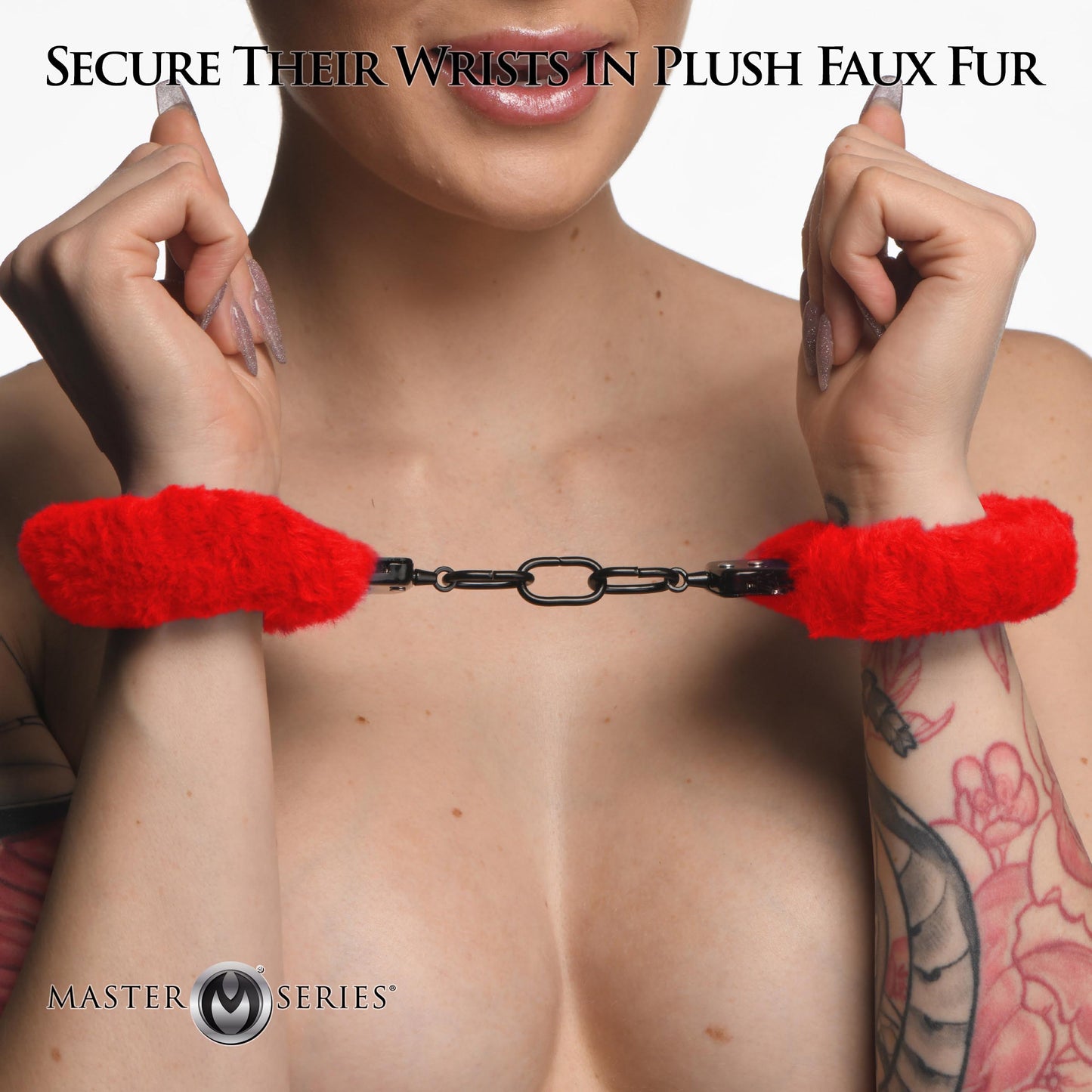 Cuffed In Fur Furry Handcuffs - Red