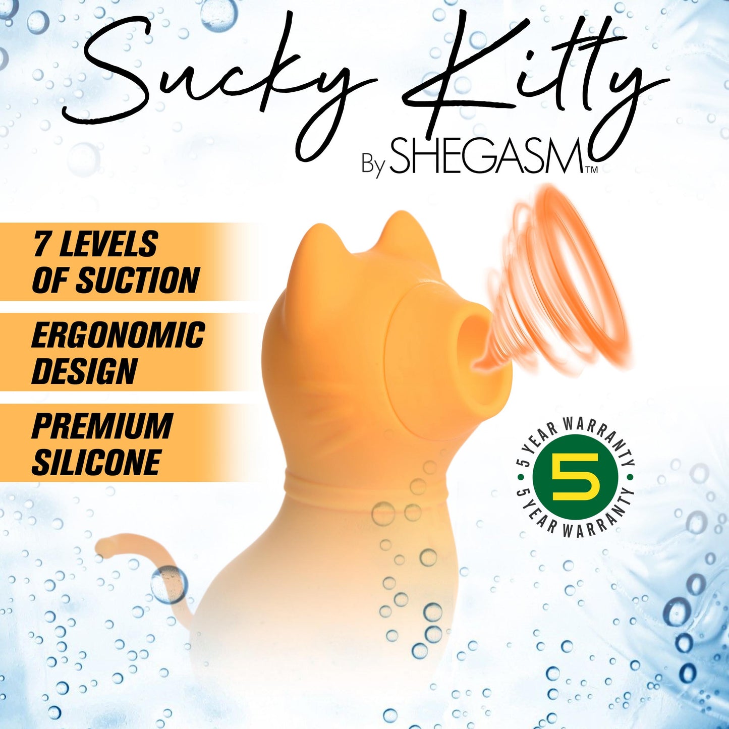 Sucky Kitty Silicone Clitoral Stimulator - Orange