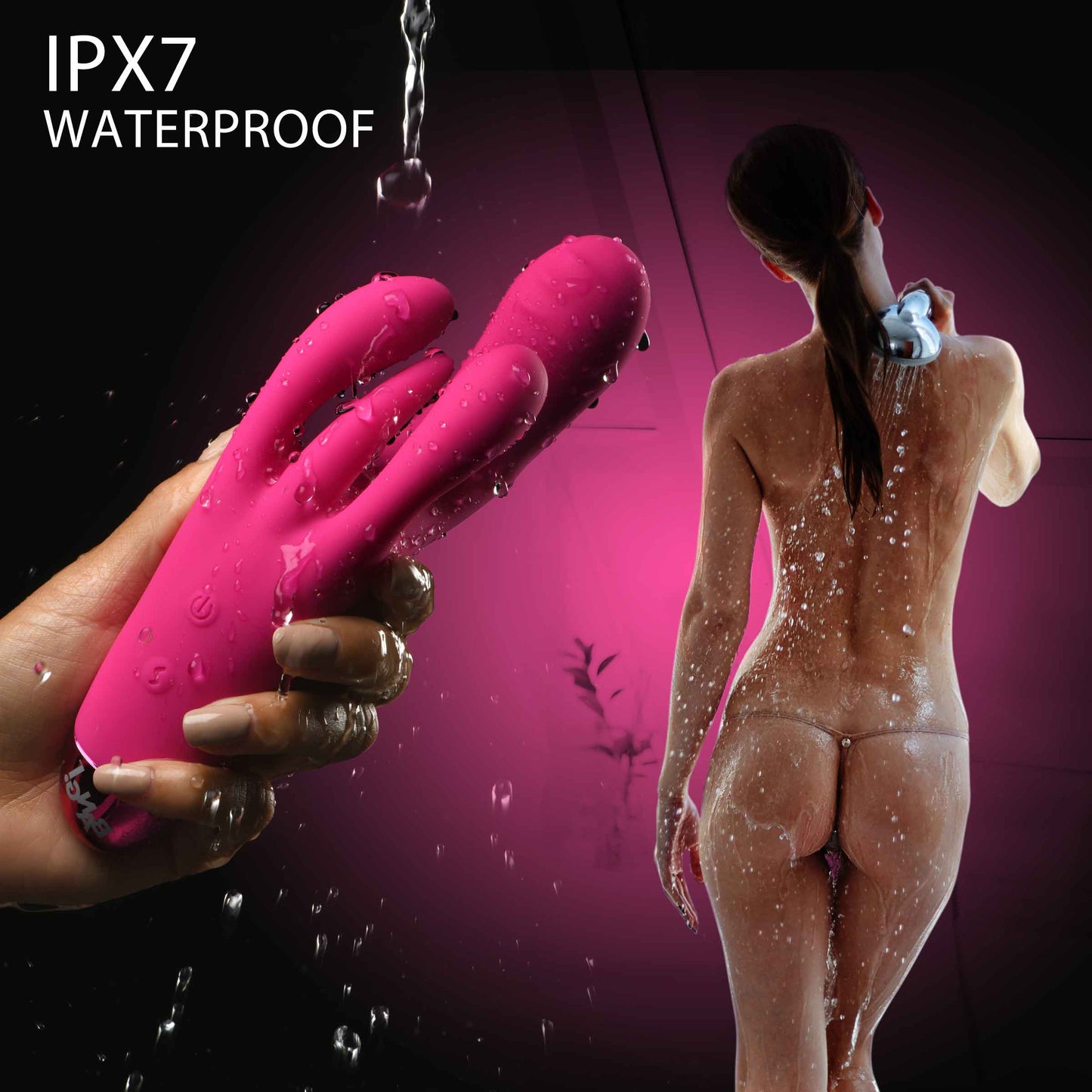 10x Triple Rabbit Silicone Vibrator - Pink