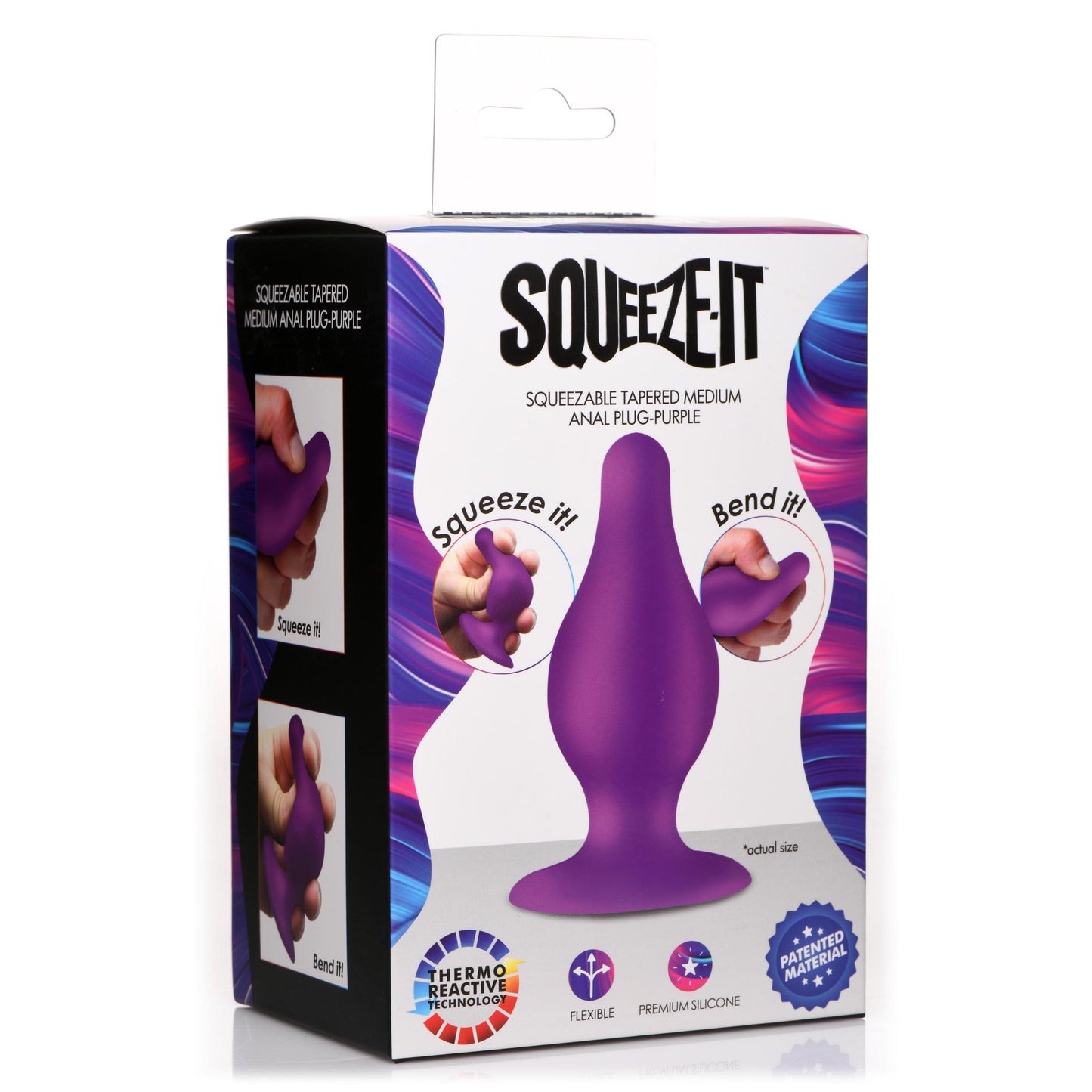 Squeezable Tapered Medium Anal Plug - Purple
