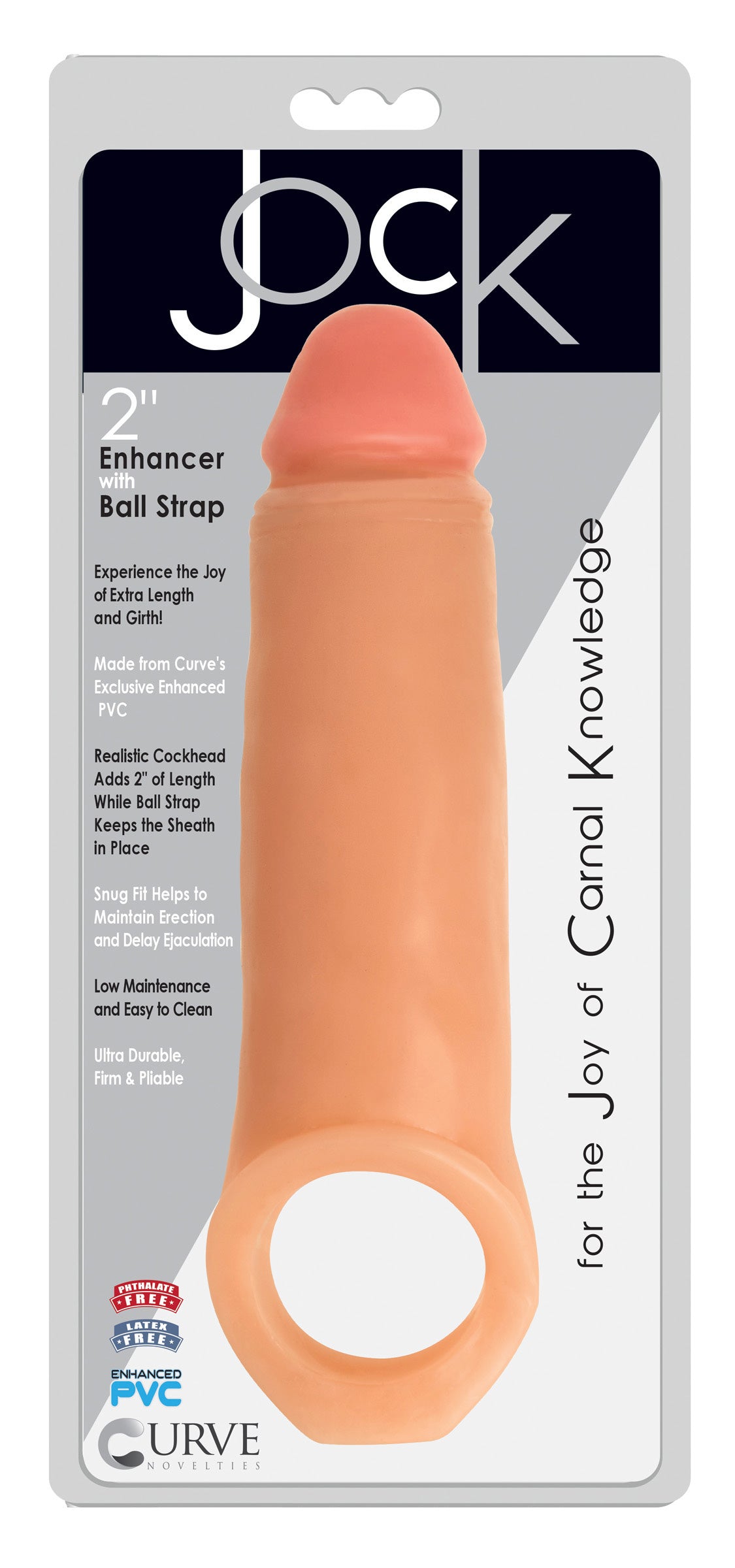 2 Inch Penis Enhancer With Ball Strap - Flesh