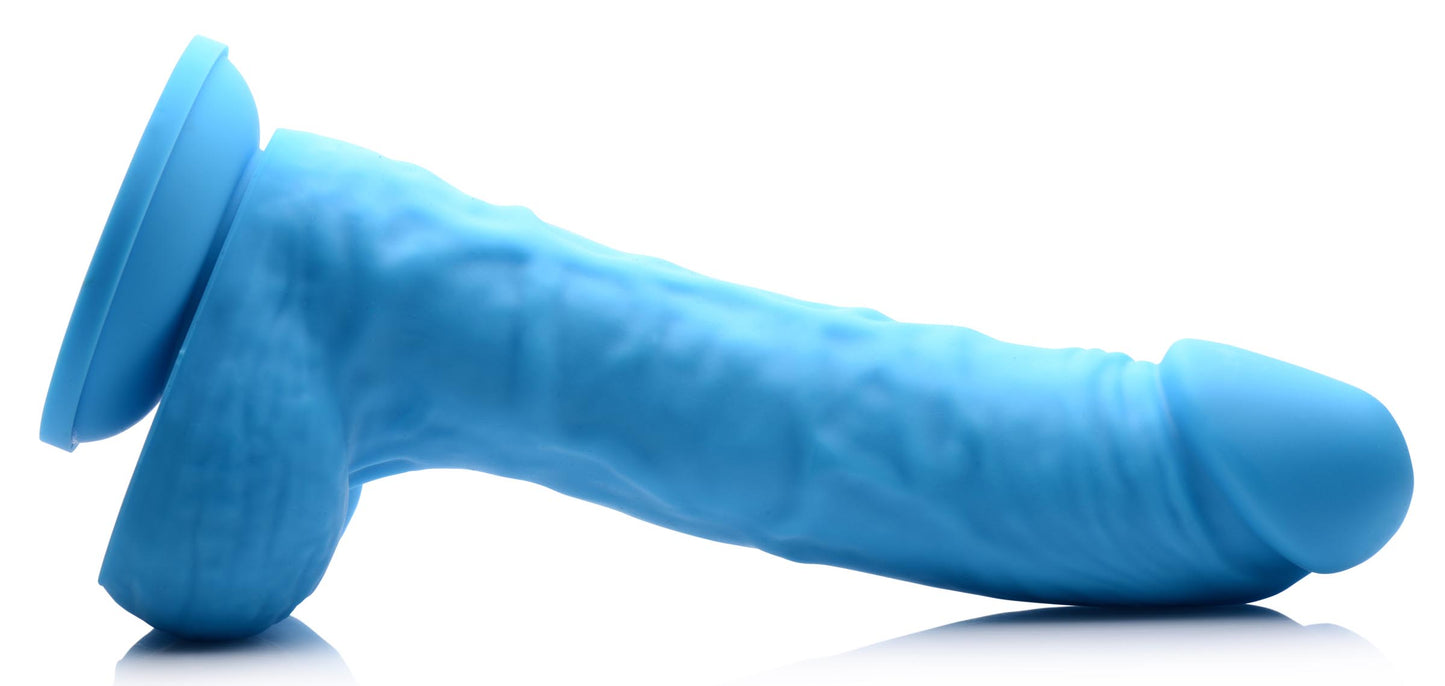 7 Inch Silicone Dildo With Balls - Berry