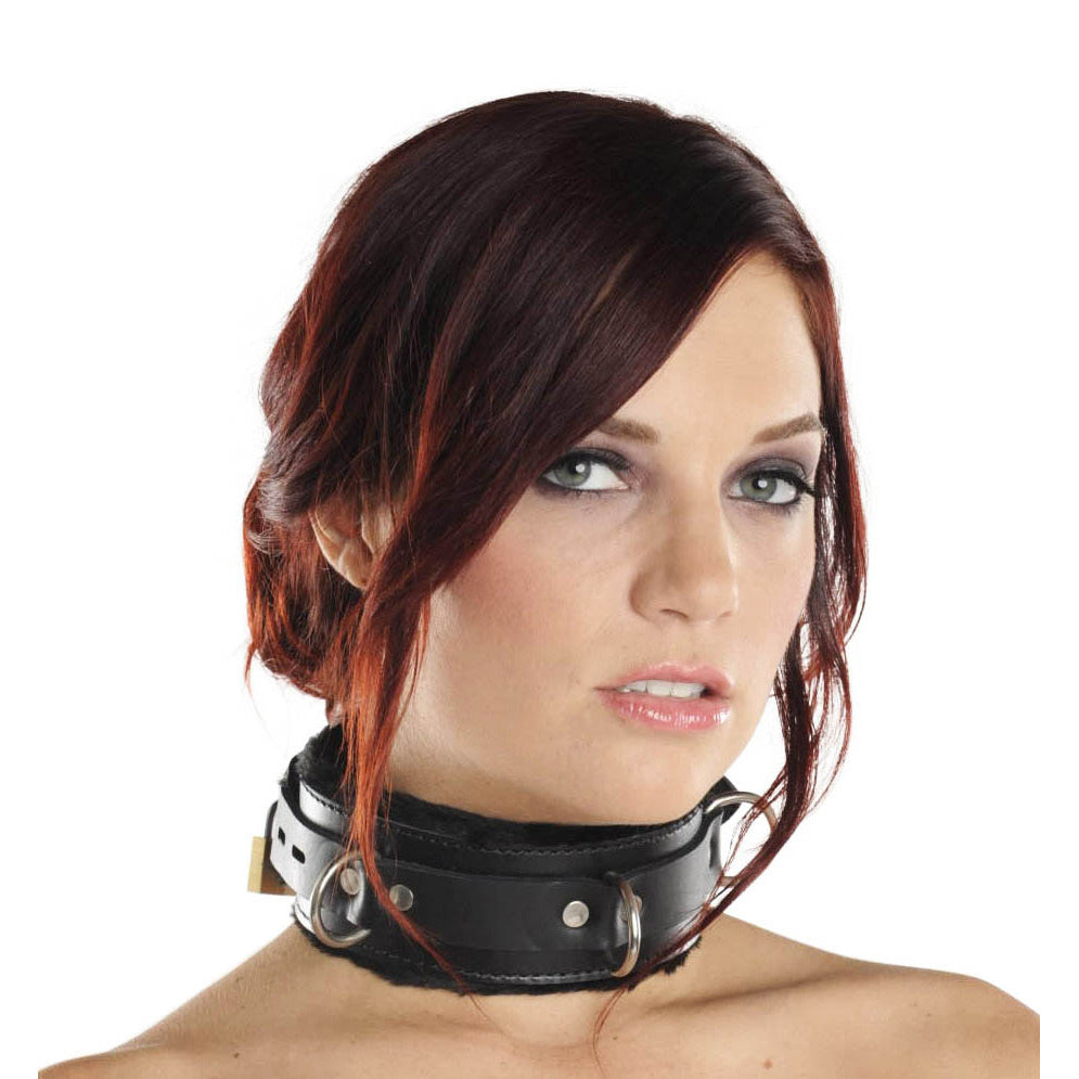 Strict Leather Premium Fur Lined Locking Collar- Xl